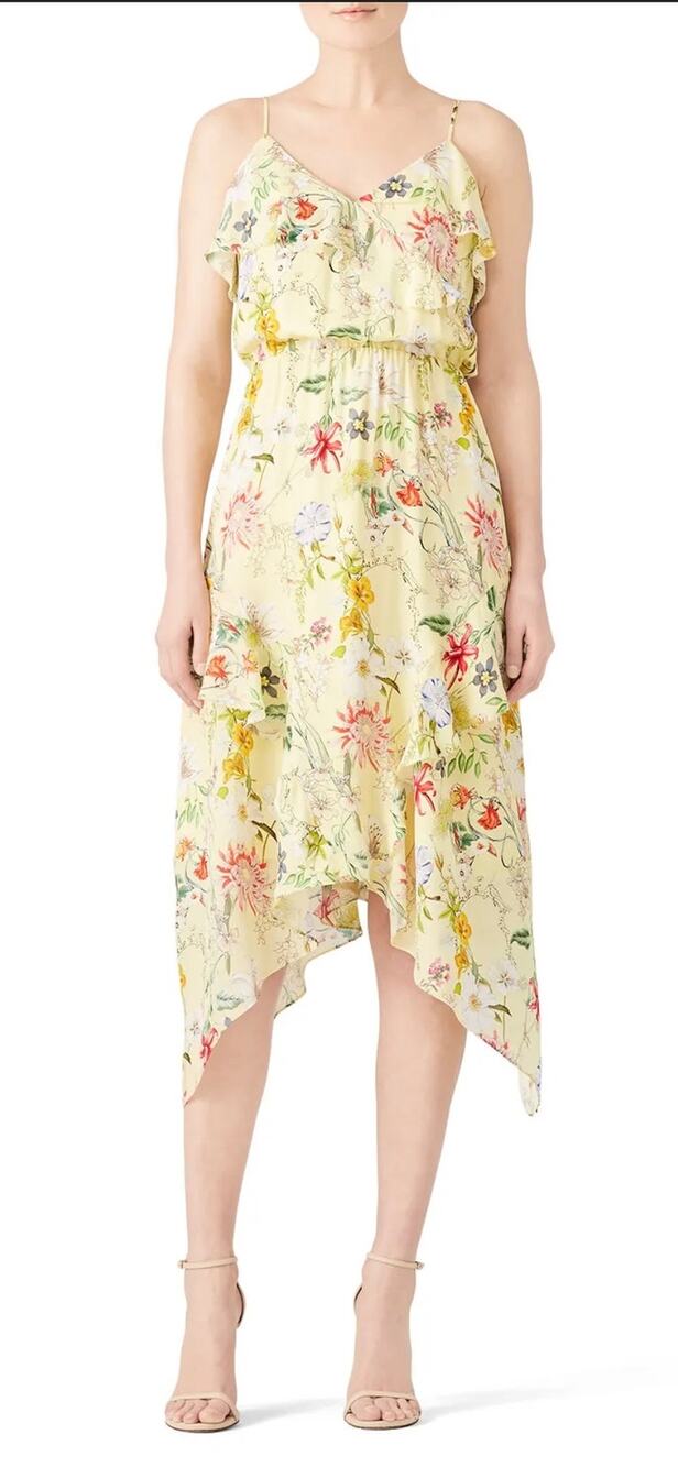 Parker Yellow Floral Vanna Dress L